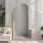 Beauty4U Arched Full Length Mirror 76" x 34", Floor Standing & Wall Mounted HD - Image 6