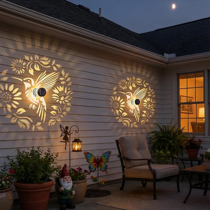 2 Pack Solar Fence Lights Metal Solar Powered Outdoor Wall Deck Step Lights - Image 3