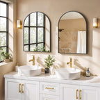 Arched Wall Mirror 30x20 Inch Black Bathroom Vanity Mirror - Image 8