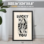 Heiple Framed Set of 3 Poker Wall Art Lucky You Poster, Trendy Retro Wall Art - Image 4