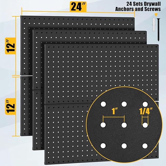 PBHEPJ 6 Pcs Metal Pegboard Panels, Heavy Duty Peg Boards - Image 2