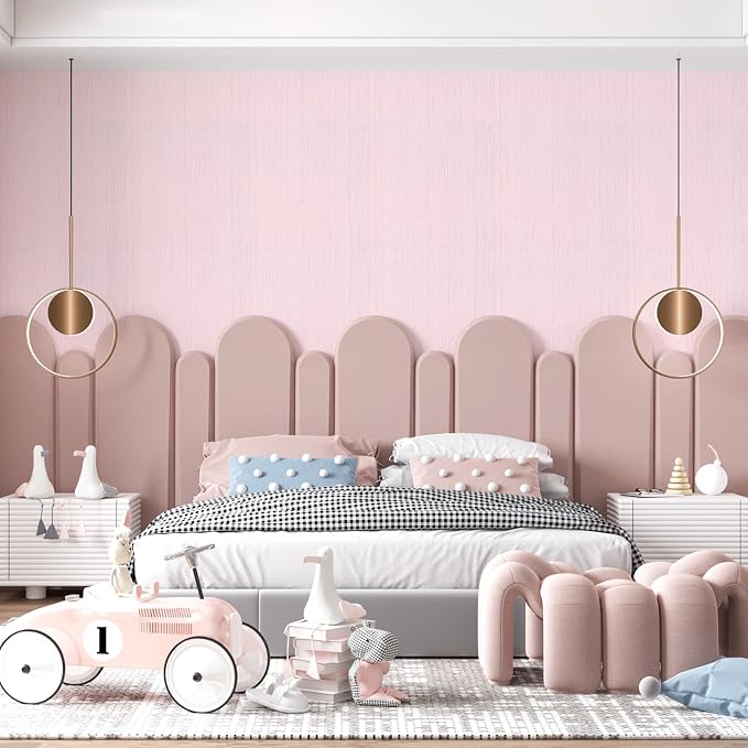 Pink Grasscloth Peel and Stick Wallpaper A Set of 23.6" X 120" Self-Adhesive - Image 3