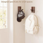 Rustic Folding Wall Hooks: Decorative Wooden Coat Hooks 2Pack Mounted - Image 2