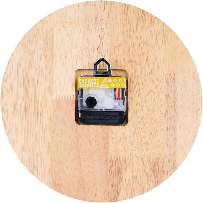 Wooden Wall Clock, Modern Round Design, Natural Wood Finish - Image 2