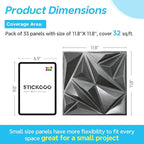 STICKGOO Brushed Silver 3D Wall Panels - Image 3