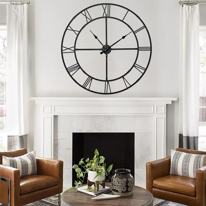 40 Inch Large Wall Clock for Living Room Decor – Easy-Assembly Silent - Image 3
