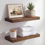 Homeforia Classic Walnut 16 inch Floating Shelf, High End Solid Real Wood Small by Homeforia
