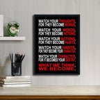 Pyradecor Black Framed Canvas Wall Art Inspirational Poster Office Positive - Image 3