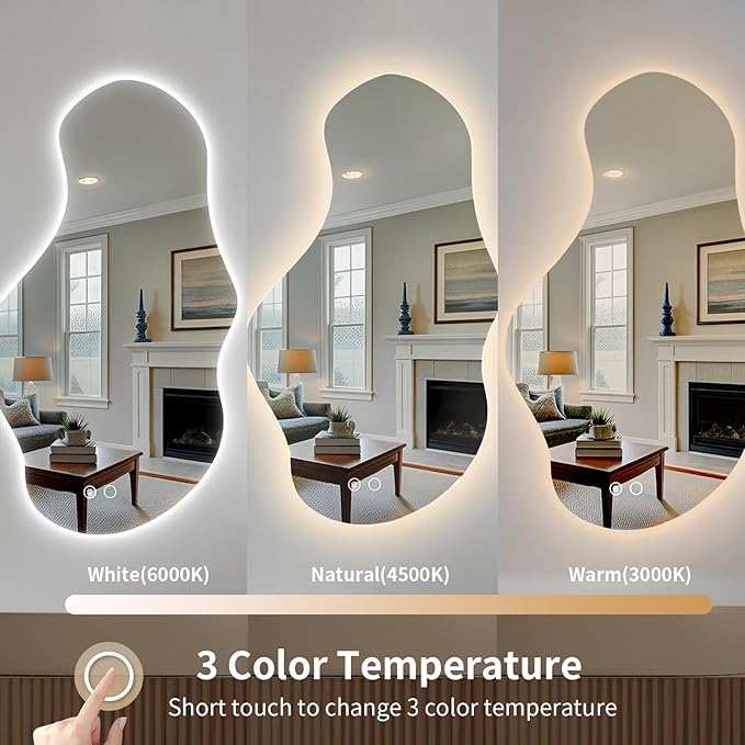 Modern Irregular LED Bathroom Mirror - Image 3