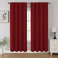 CUCRAF Red Blackout Curtains 72 inch Length 2 Panels Set, Rod Pocket Room by CUCRAF