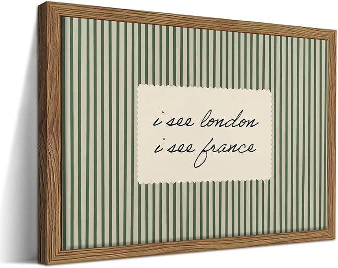 Vintage Quote Wall Art, I See London I See France Funny Bathroom Wall Decor by Unknown