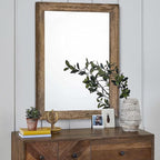 AAZZKANG Rustic Wood Mirror Rectangle Decorative Wall Mirrors - Image 3