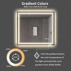 Bathroom Mirrors for Wall, 40x36 Inch Gradient Front and Backlight Lighted - Image 3