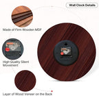 Home Clock 14 Inch Silent Non-Ticking Quartz Movement Wooden Wall Clock Round - Image 6