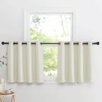 NICETOWN Natural Faux Linen Blackout Curtain Panels 24 inch Long, Thermal by NICETOWN
