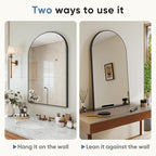 DUMOS Black Metal Arch Vanity Rounded Rectangle Bathroom Mirrors - Image 5