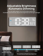 MASHI 2026 Upgrade Digital Wall Clock, Auto-Dimming Wall Clock - Image 4
