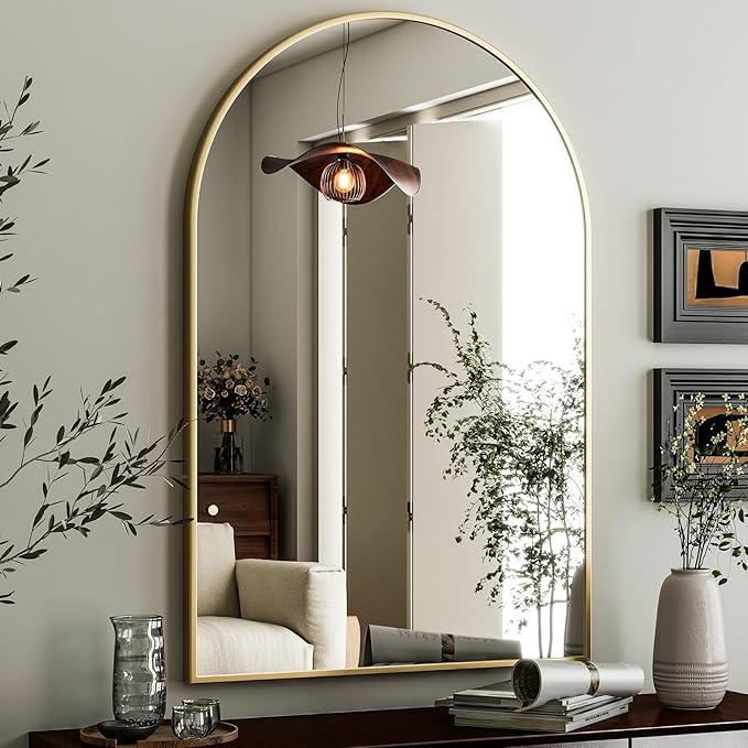 HARRITPURE Arched Wall Mirror – 26"x38" Arch Bathroom Mirror Metal Frame Vanity - Image 8