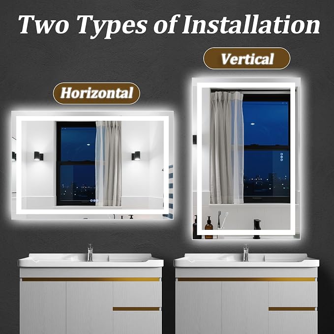 48"x36" Smart LED Bathroom Mirror - Image 6