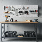 Peg Board, 3 Pack Metal Pegboard Panels White Pegboards Wall Organizer - Image 9