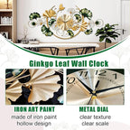 Big Wall Clock, Unique Ginkgo Leaf Decorative Wall Clocks, Luxury Metal Gold - Image 5