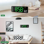 Digital Wall Clock with Remote Control, Large Display Plug in LED Digital Alarm - Image 6
