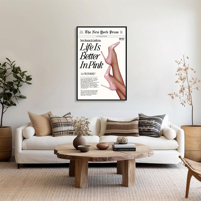 Trendy Baby Pink Poster 70s Canvas Prints The New York Press Wall Art Life Is - Image 3