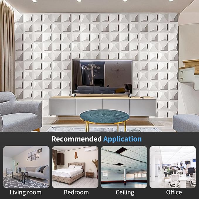 Art3d Decorative 3D Wall Panel, 32 Sq.FT PVC Interior Wall Decor - Image 2