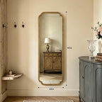 WallBeyond Full Length Mirror Wall Mounted 65"x22", Rustic Wooden Frame Floor - Image 2