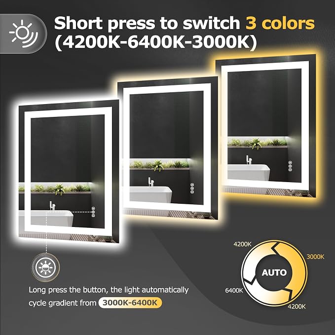 Hivone 24X30 LED Bathroom Mirror - Image 6