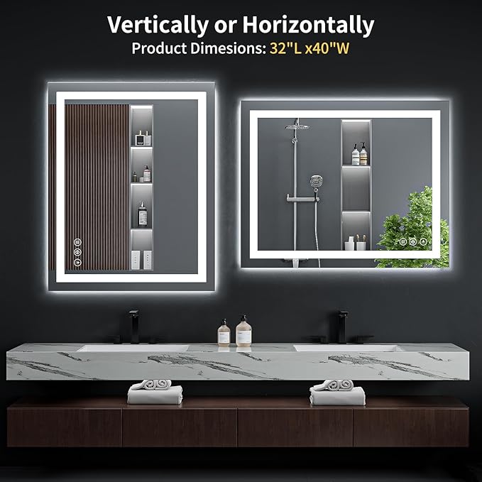 40"x32" LED Bathroom Mirror - Image 9