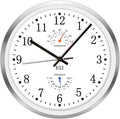 HITO 12 Inch Silent Wall Clock Battery Operated Non Ticking Glass Cover Silver by hito
