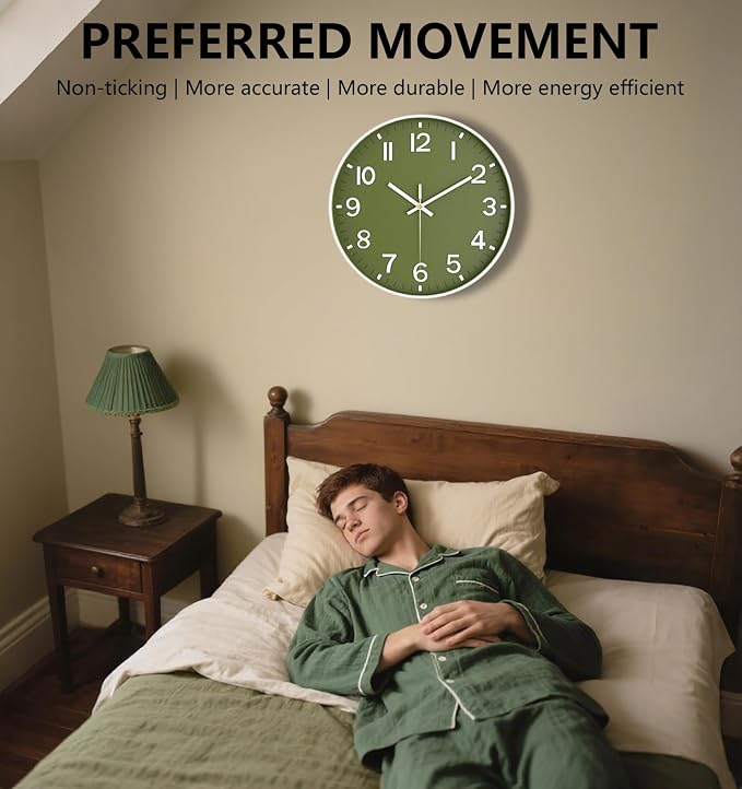 Wall Clocks Battery Operated, 12 Inch Non Ticking Wall Clock, Silent Analog - Image 4