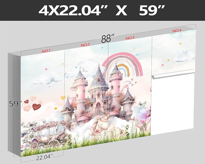 XMPMBM-Pink Cartoon Citadel Nursery Room Fabric Wallpaper Girls Bedroom Wall - Image 4