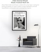 iHery Premium Natural Black OAK Wood 16x20in Audrey Hepburn Trendy Framed Wall - Image 6
