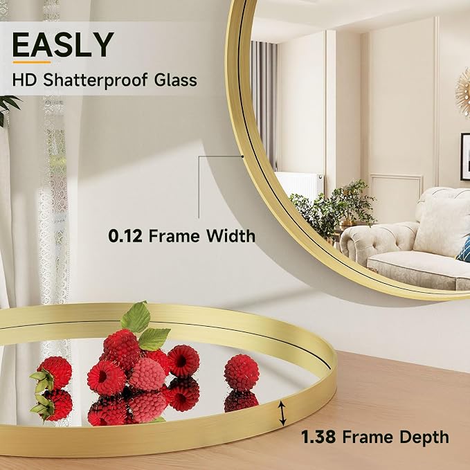 24 Inch Round Bathroom Mirror - Image 6