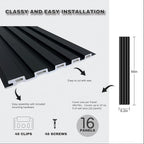 Black Wall Panels for Interior Wall Décor Wainscoting Panels 48x6.2x0.4in - Image 7