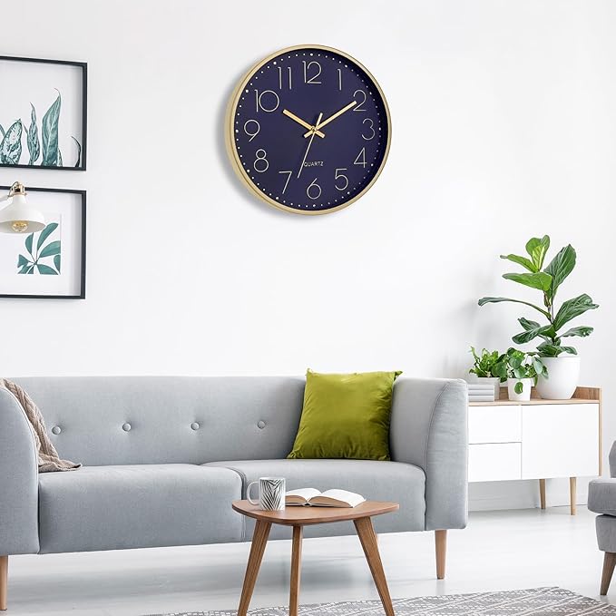 Foxtop Modern Wall Clock 12 Inch Silent Non-Ticking Battery Operated Round - Image 5