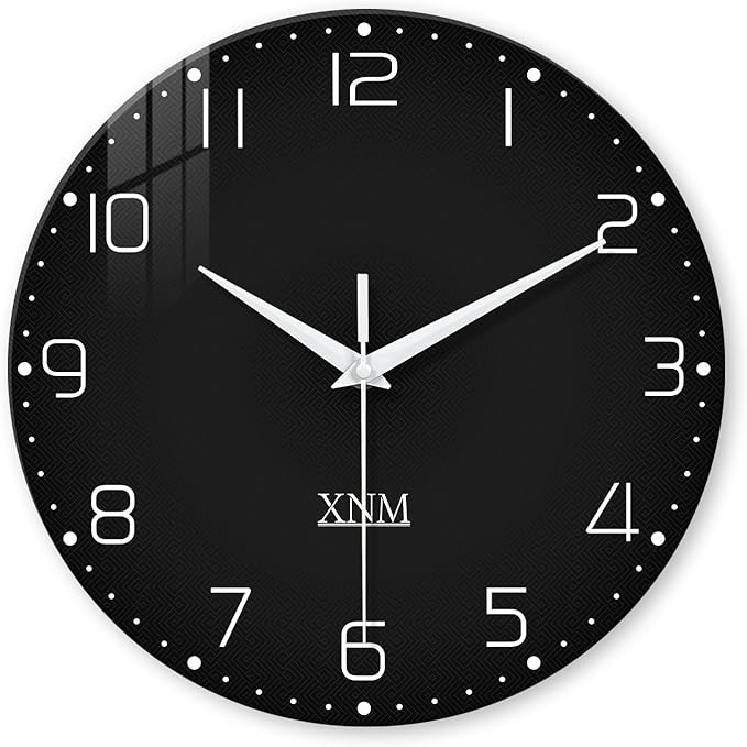XNM Minimalist Wall Clocks for Living Room Glass Small Wall Clocks Battery by XNMwallclock