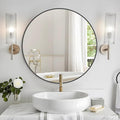 WallBeyond Round Wall Mirror 28 inch Black Large Circle Mirror by WallBeyond