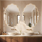 Dorlicecass Oval Wavy Led Bathroom Mirror- Vanity Mirror by Dorlicecass