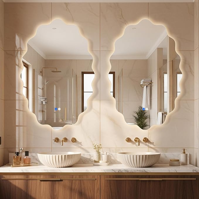 Dorlicecass Oval Wavy Led Bathroom Mirror- Vanity Mirror by Dorlicecass