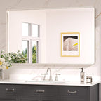 Keonjinn 48 x 30 Brushed Nickel Bathroom Mirrors by Keonjinn