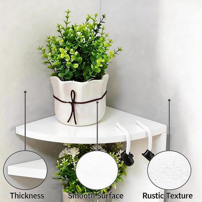 No-Drill Corner Shelf Wall Mount, 7-Tier Floating Corner Bookshelf - Image 6