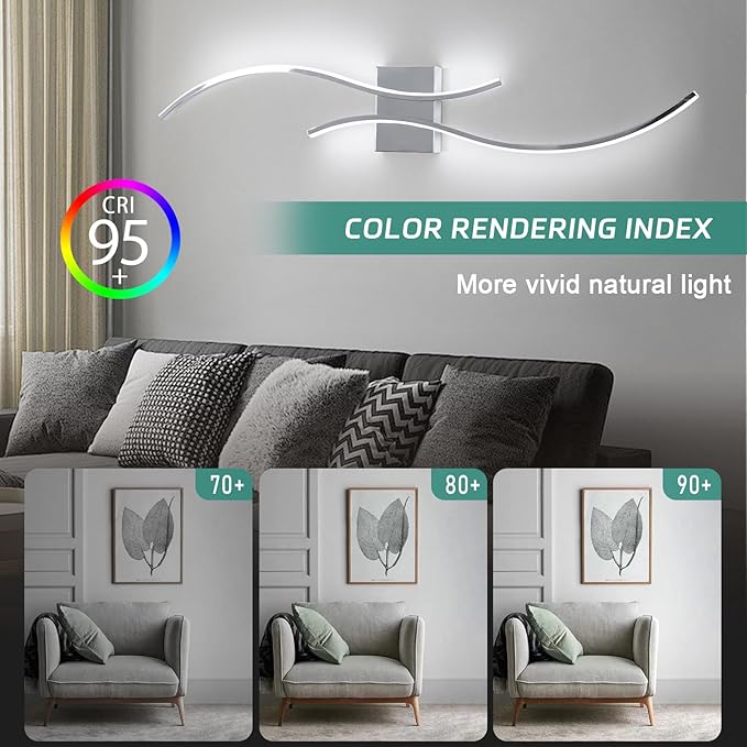 CANEOE Modern LED Wall Sconce, 39Inch LED Bathroom Vanity Light, 6000K Modern - Image 3
