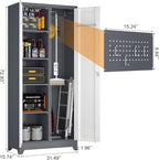 GREATMEET Metal Garage Storage Cabinet, Locking Utility Cabinet - Image 3