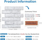 COMSTICKC 3D Faux White Brick Wall Panels Peel and Stick Wall Stickers - Image 5