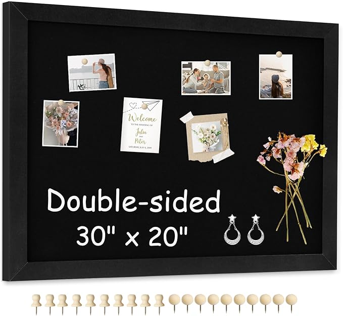 Double-Sided Black Cork Board by AMUSIGHT