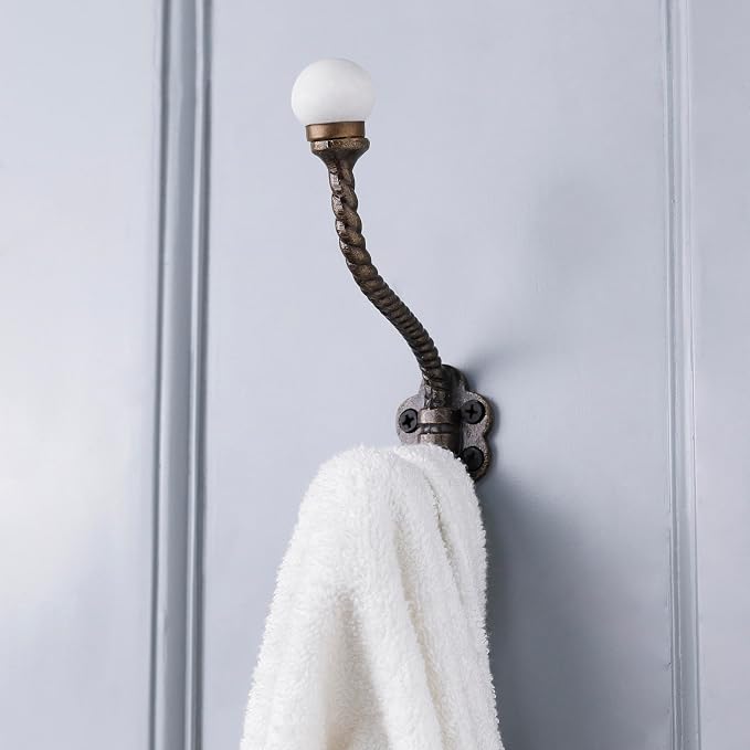 Indian Shelf Pack of 12 Heavy Duty Double Prong White Decorative Coat Hooks by IndianShelf