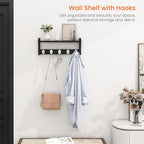 Homode Wall Coat Rack With Shelf, Wood Entryway Hanger With Hooks, Small - Image 2
